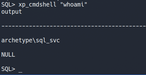 SQL whoami